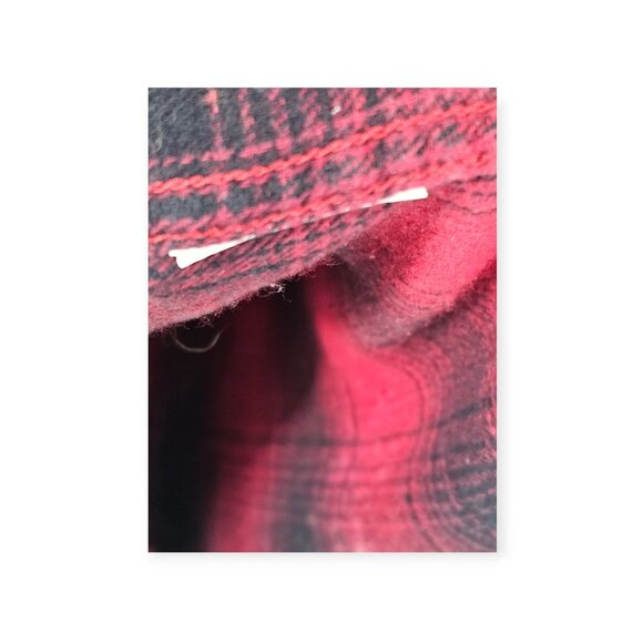 Lemon Aid Red & Black Distressed Plaid Button-Up Shirt Large Pockets - Picture 9 of 10